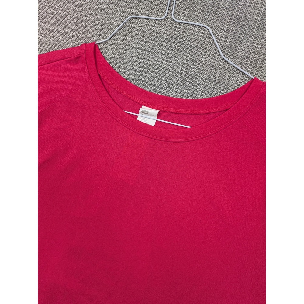 Fabletics Shirt Womens XXL/1X Pink Short Sleeve Crew Neck Stretch Athletic Top